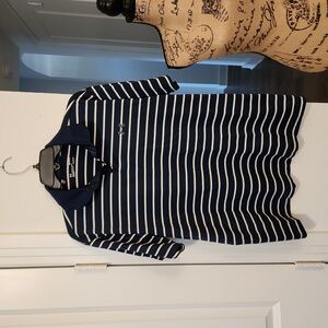 Under Armour Blue and White Striped Polo